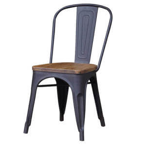 Monarch I Metal Chair Wood Seat